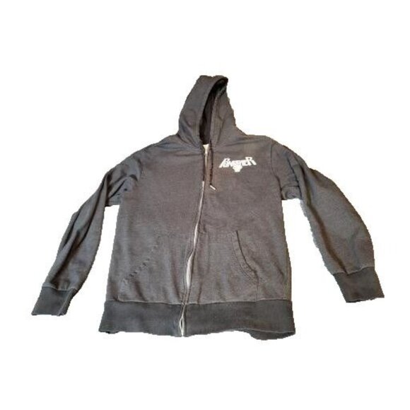 MARVEL PUNISHER Hoodie LOGO CAMOUFLAGE GRAY Sz M‎ SWEATSHIRT ZIPPER Gray School - Picture 1 of 10